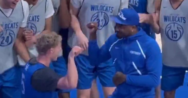 John Wall and Collin Chandler do the John Wall Dance (Photo via Jack Pilgrim, KSR)